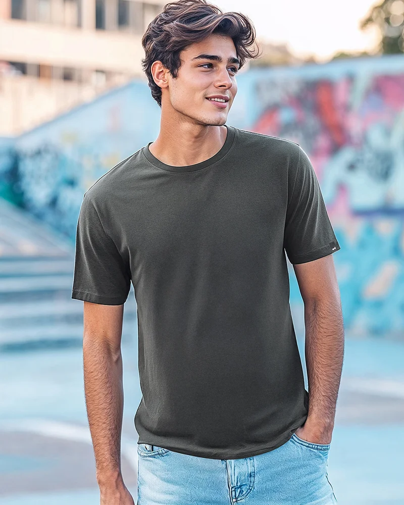 bewakoof Men's Grey T-shirt